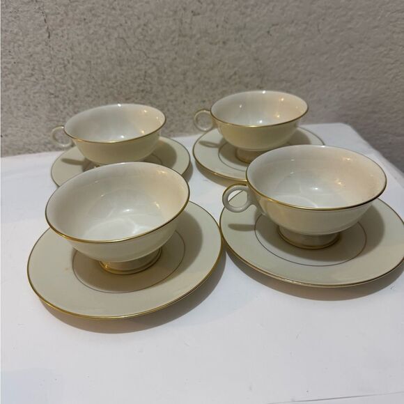 Set of 4 Theodore Havilland Gramercy Tea Cup & Saucer - Picture 2 of 6